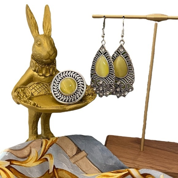 paparazzi Jewelry - SALE!! 2 for $15 Majestically Malibu Yellow Earrings Garden Garland Yellow Ring